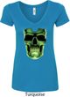 Halloween Glow Bones Ladies V-Neck Shirt