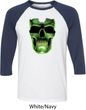 Halloween Glow Bones Mens Raglan Shirt
