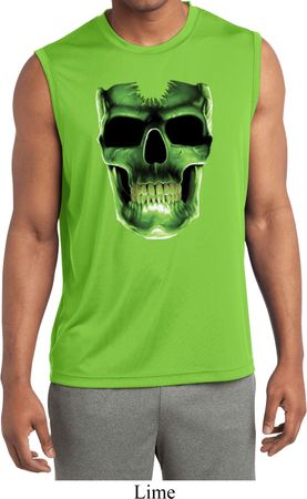 Halloween Glow Bones Mens Sleeveless Moisture Wicking Shirt