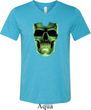 Halloween Glow Bones Mens Tri Blend V-neck Shirt