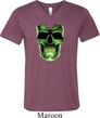 Halloween Glow Bones Mens Tri Blend V-neck Shirt