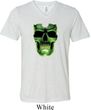 Halloween Glow Bones Mens Tri Blend V-neck Shirt