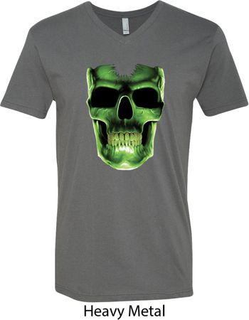 Halloween Glow Bones Mens V-Neck Shirt