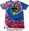 Halloween Glow Bones Patriotic Tie Dye Shirt