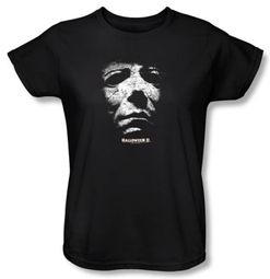 Halloween II Ladies T-shirt Movie Michael Myers Black Tee Shirt