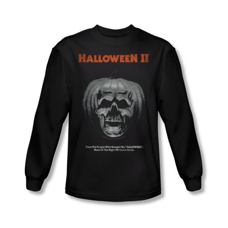 Halloween II Shirt Pumpkin Poster Long Sleeve Black Tee T-Shirt