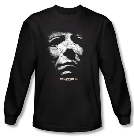 Halloween II T-shirt Movie Michael Myers Adult Black Long Sleeve Shirt