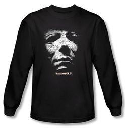 Halloween II T-shirt Movie Michael Myers Adult Black Long Sleeve Shirt