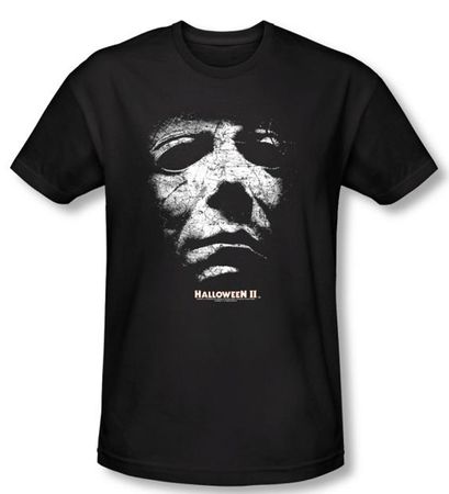 Halloween II T-shirt Movie Michael Myers Adult Black Slim Fit Shirt