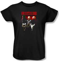 Halloween III Ladies T-shirt Movie Trick Or Treat Black Tee Shirt