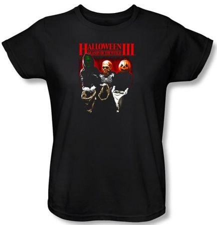 Halloween III Ladies T-shirt Movie Trick Or Treat Black Tee Shirt