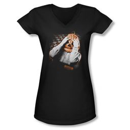 Halloween III Shirt Juniors V Neck Pumpkin Mask Black Tee T-Shirt