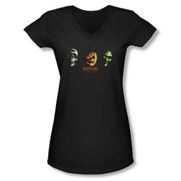 Halloween III Shirt Juniors V Neck Three Masks Black Tee T-Shirt