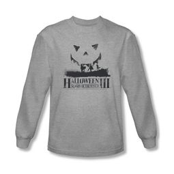 Halloween III Shirt Silhouette Long Sleeve Athletic Heather Tee T-Shirt