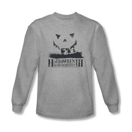 Halloween III Shirt Silhouette Long Sleeve Athletic Heather Tee T-Shirt