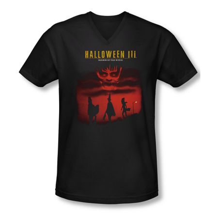 Halloween III Shirt Slim Fit V Neck Season Of The Witch Black Tee T-Shirt