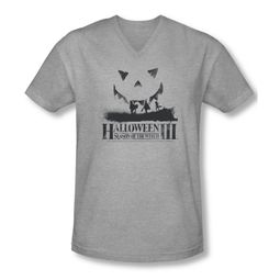 Halloween III Shirt Slim Fit V Neck Silhouette Athletic Heather Tee T-Shirt