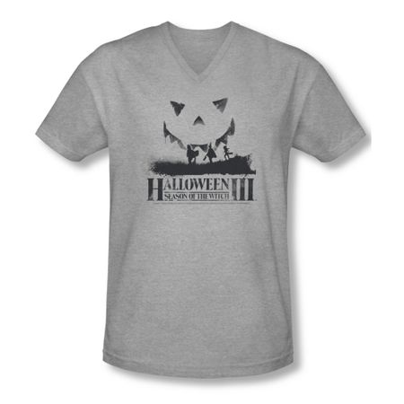 Halloween III Shirt Slim Fit V Neck Silhouette Athletic Heather Tee T-Shirt
