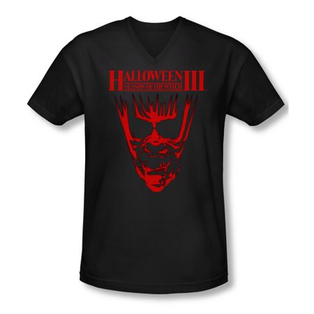 Halloween III Shirt Slim Fit V Neck Title Black Tee T-Shirt