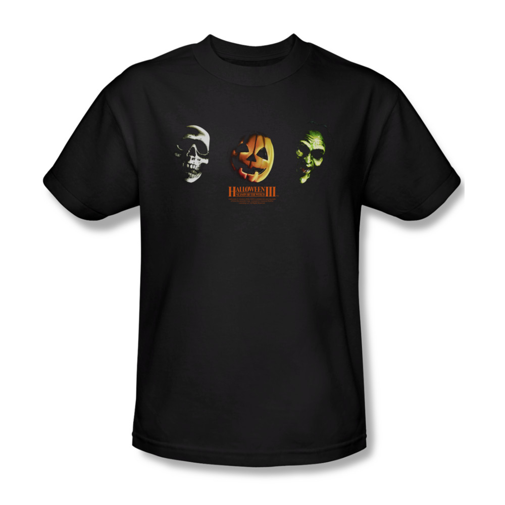 Halloween III Shirt Three Masks Adult Black Tee TShirt Halloween III Three Masks Shirts
