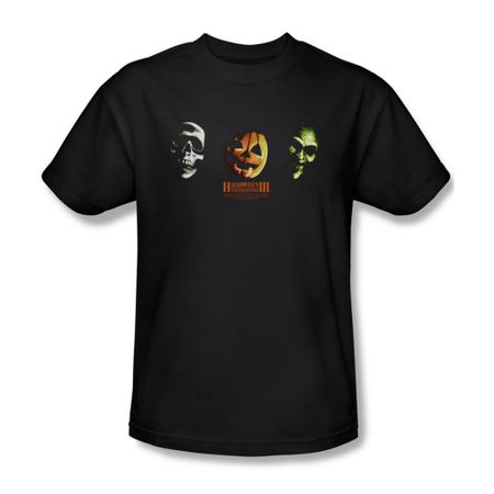 Halloween III Shirt Three Masks Adult Black Tee T-Shirt
