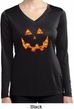 Halloween Jack O Lantern Skull Ladies Dry Wicking Long Sleeve Shirt