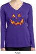 Halloween Jack O Lantern Skull Ladies Dry Wicking Long Sleeve Shirt
