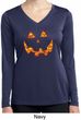 Halloween Jack O Lantern Skull Ladies Dry Wicking Long Sleeve Shirt