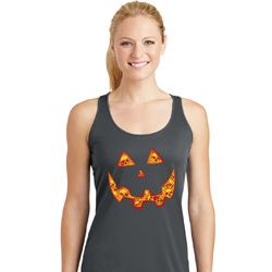 Halloween Jack O Lantern Skull Ladies Dry Wicking Racerback Tank Top Halloween Jack O Lantern Skull Ladies Dry Wicking Racerback Tank Top