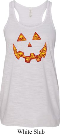 Halloween Jack O Lantern Skull Ladies Flowy Racerback Tanktop