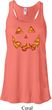 Halloween Jack O Lantern Skull Ladies Flowy Racerback Tanktop
