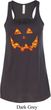 Halloween Jack O Lantern Skull Ladies Flowy Racerback Tanktop