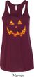 Halloween Jack O Lantern Skull Ladies Flowy Racerback Tanktop