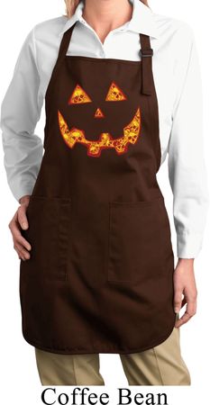 Halloween Jack O Lantern Skull Ladies Full Length Apron with Pockets