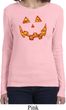 Halloween Jack O Lantern Skull Ladies Long Sleeve Shirt