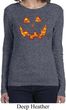 Halloween Jack O Lantern Skull Ladies Long Sleeve Shirt
