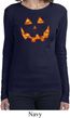 Halloween Jack O Lantern Skull Ladies Long Sleeve Shirt