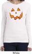 Halloween Jack O Lantern Skull Ladies Long Sleeve Shirt