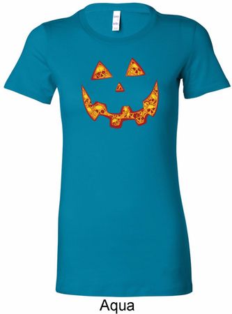 Halloween Jack O Lantern Skull Ladies Longer Length Shirt