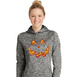 Halloween Jack O Lantern Skull Ladies Moisture Wicking Hoodie Halloween Jack O Lantern Skull Ladies Moisture Wicking Hoodie