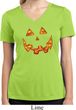 Halloween Jack O Lantern Skull Ladies Moisture Wicking V-neck Shirt