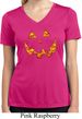 Halloween Jack O Lantern Skull Ladies Moisture Wicking V-neck Shirt