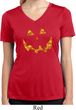 Halloween Jack O Lantern Skull Ladies Moisture Wicking V-neck Shirt