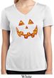 Halloween Jack O Lantern Skull Ladies Moisture Wicking V-neck Shirt