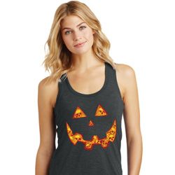 Halloween Jack O Lantern Skull Ladies Racerback Tank Top Halloween Jack O Lantern Skull Ladies Racerback Tank Top