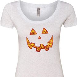 Halloween Jack O Lantern Skull Ladies Scoop Neck Shirt Halloween Jack O Lantern Skull Ladies Scoop Neck Shirt