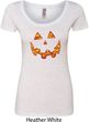 Halloween Jack O Lantern Skull Ladies Scoop Neck Shirt