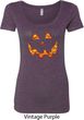 Halloween Jack O Lantern Skull Ladies Scoop Neck Shirt