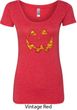 Halloween Jack O Lantern Skull Ladies Scoop Neck Shirt
