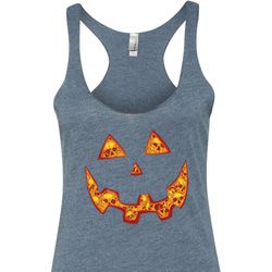 Halloween Jack O Lantern Skull Ladies Tri Blend Racerback Tank Top Halloween Jack O Lantern Skull Ladies Tri Blend Racerback Tank Top